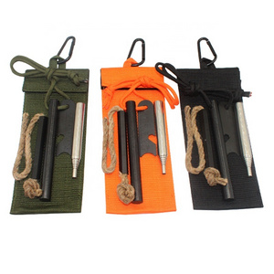 Backpacking Multitool Carry Pouch Pocket Fire Bellow Tinder Emergency Fire Starter Kit for Campfires