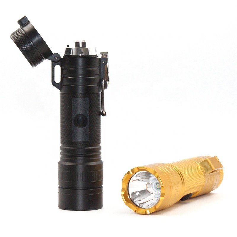 IP65 Waterproof Electric Plasma Flashlight Lighter USB for Outdoor Survival