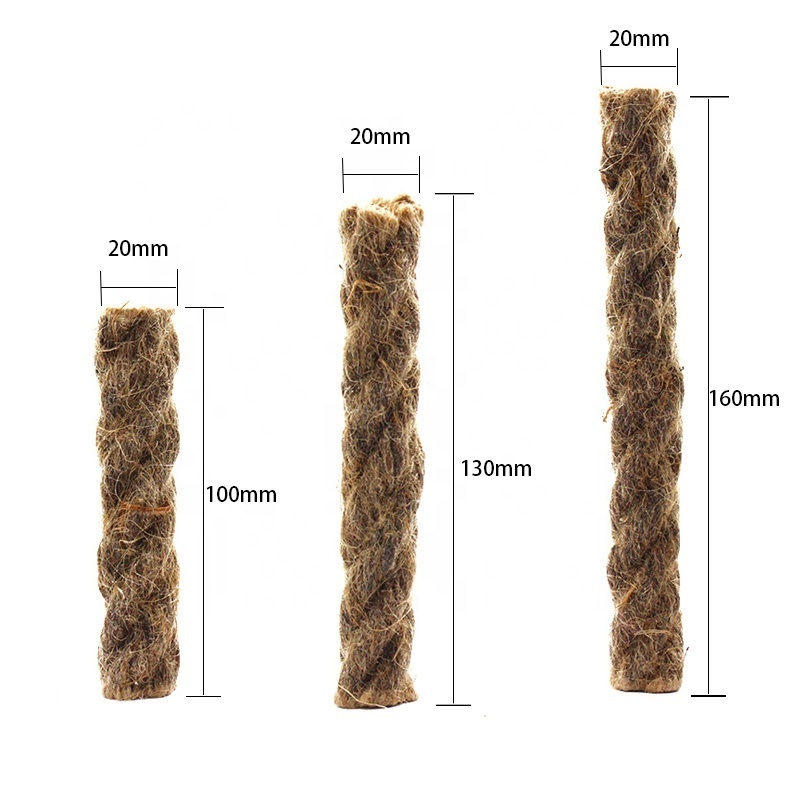 5 inch Camping hemp tinder fire starter wax jute rope quick burning fire lighter tinder