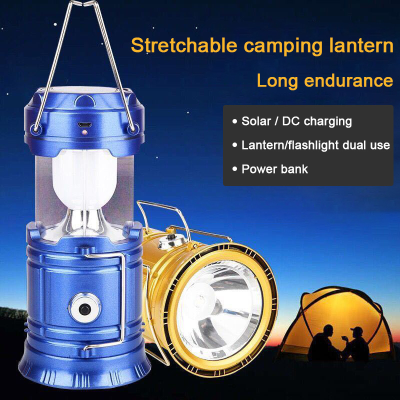 Outdoor emergency portable solar camping lamp USB Output LED solar tent lantern