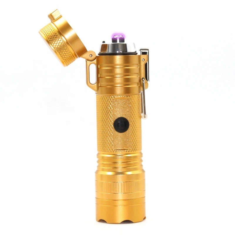 IP65 Waterproof Electric Plasma Flashlight Lighter USB for Outdoor Survival