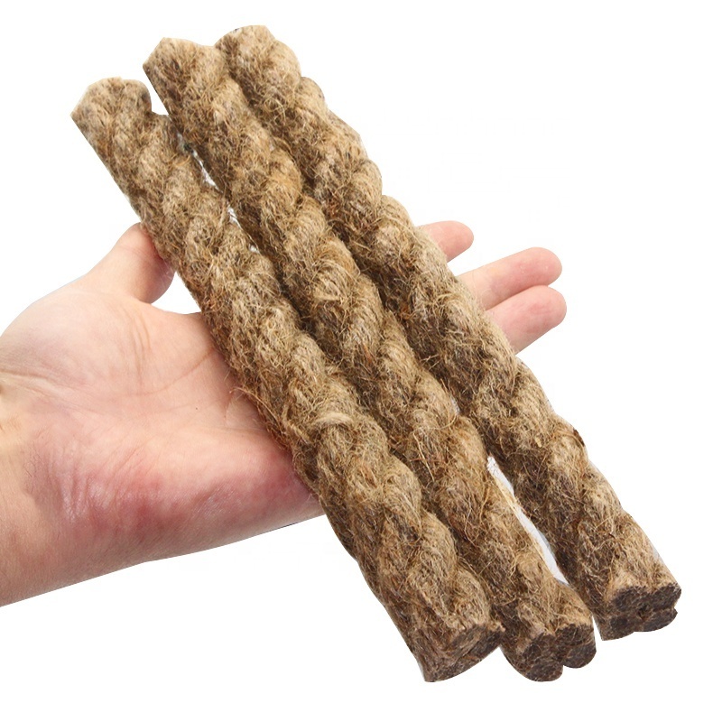 254mm (10inch) Natural Ecological Paraffin Waxed Hemp Rope Tinder Kindling Fire Starter Torch for Camping