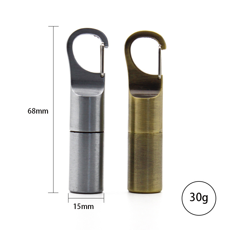 Outdoor Survival Waterproof Mini Key Chain Kerosene Capsule Gasoline Lighter with Hanging Snap-on Buckle