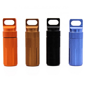 EDC Tools Survival Metal Aluminum Anodised Waterproof Capsules Pill Match Case Box Container for Emergency Kit