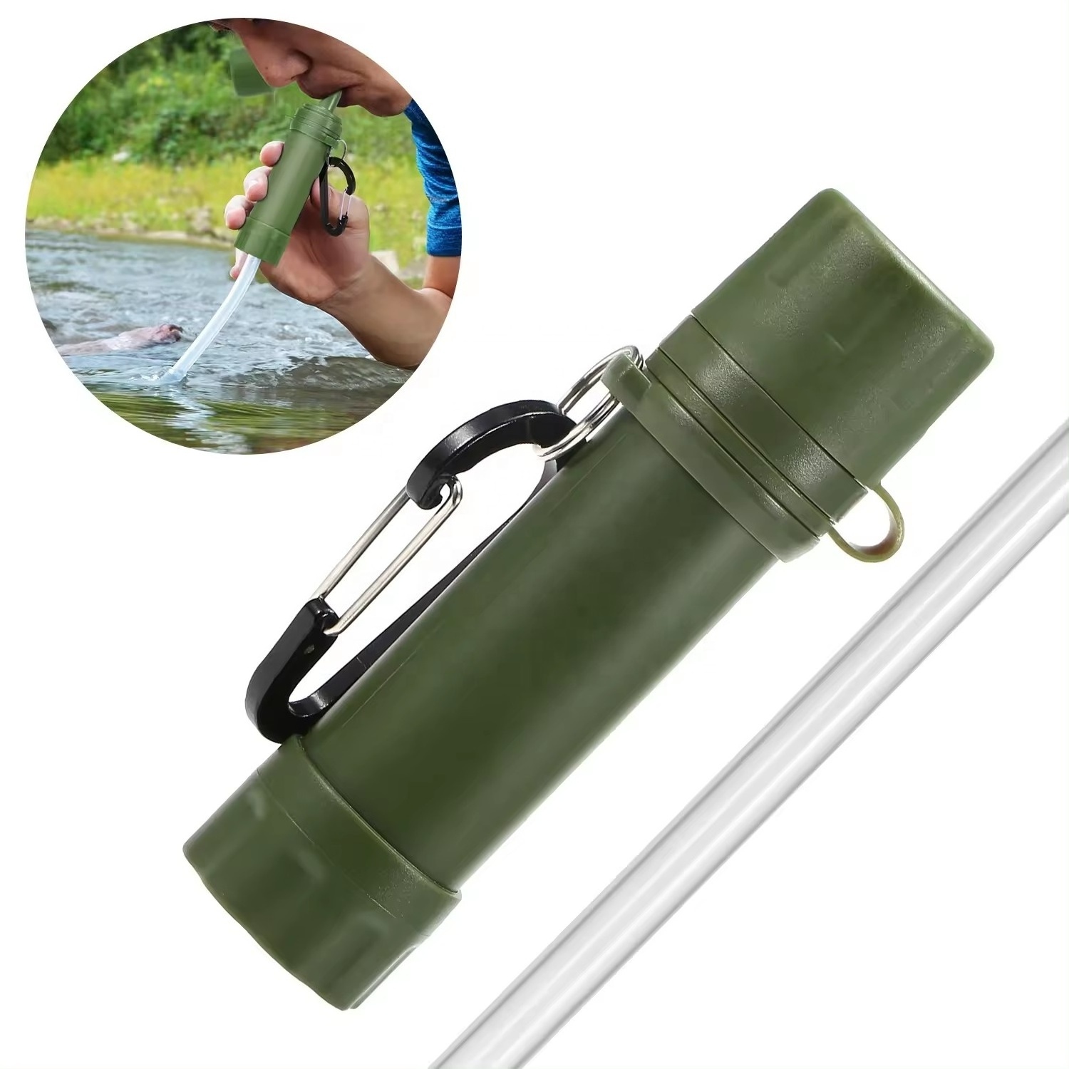 Survival Camping Portable Mini Personal Water Filtration Straw for Emergency Kits