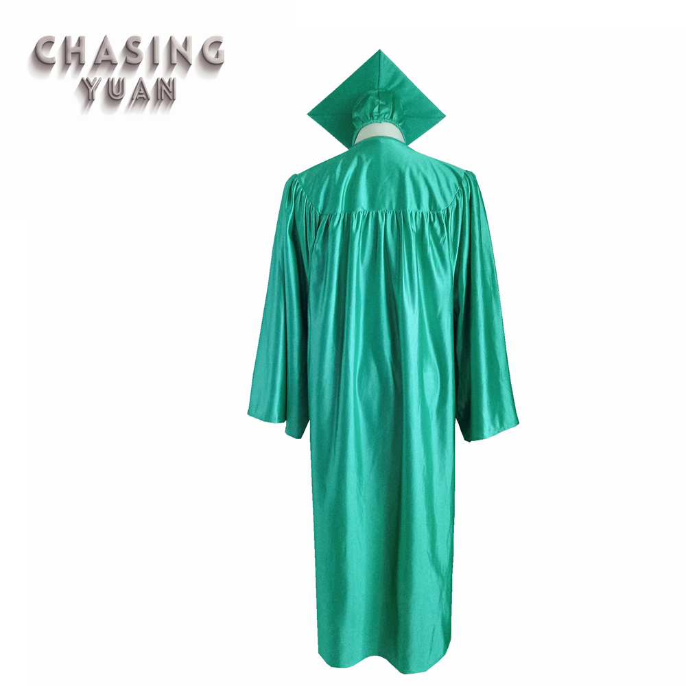 Shiny Kelly Green Adult Graduation Cap and Gown