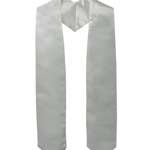 High Quality White Plain sublimation Graduation Stole sash length 60 Inch or 72 Inch