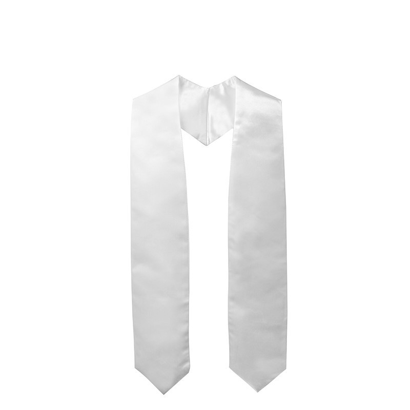 2024 Hot Sell High Quality White Plain Sublimation White 60 Or 72 Inch Sublimation Graduation Stole Sash Length