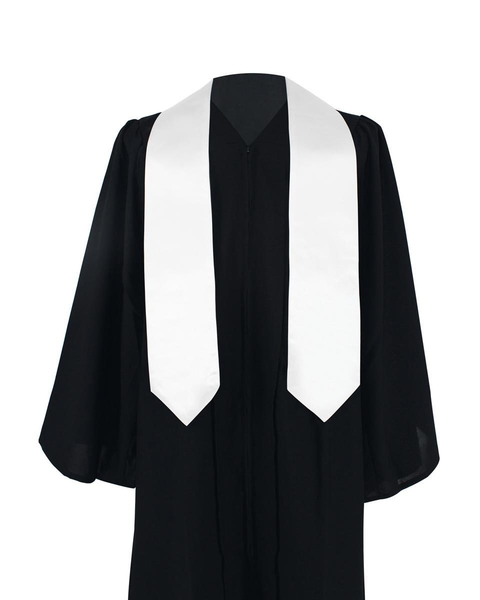 Graduation stole blank sublimation White Plain Sublimation White 60 Or 72 Inch Sublimation Graduation Stole Sash Length