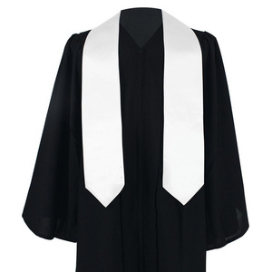 Graduation stole blank sublimation White Plain Sublimation White 60 Or 72 Inch Sublimation Graduation Stole Sash Length