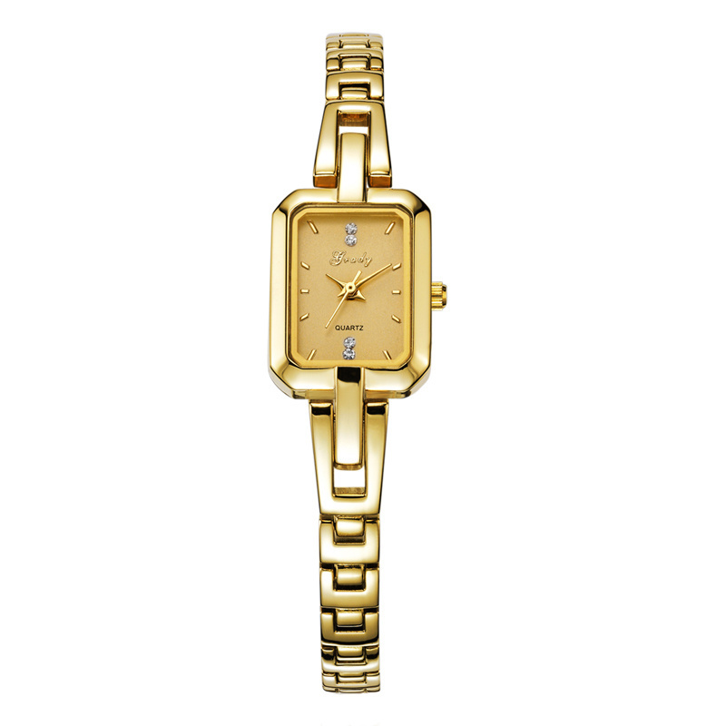 Gold Plated Women Wrist Watch Brass Case Quartz Watches Small Size Bracelet Watches