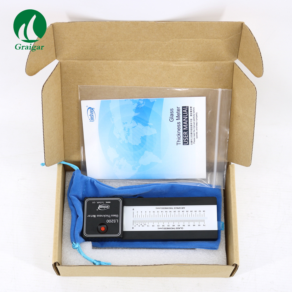 LS200 Scale Laser Glass Thickness Gauge Meter Measure Range: Glass Thickness Scale 70mm, Air Space Scale 34mm ls200