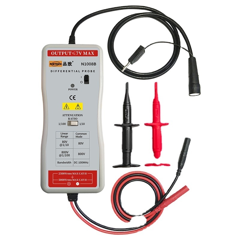 PINTECH N1008B High Frequency Differential Probe High Voltage Differential Probe(800Vp-p,100MHz) Oscilloscope  Probe 1% Accuracy