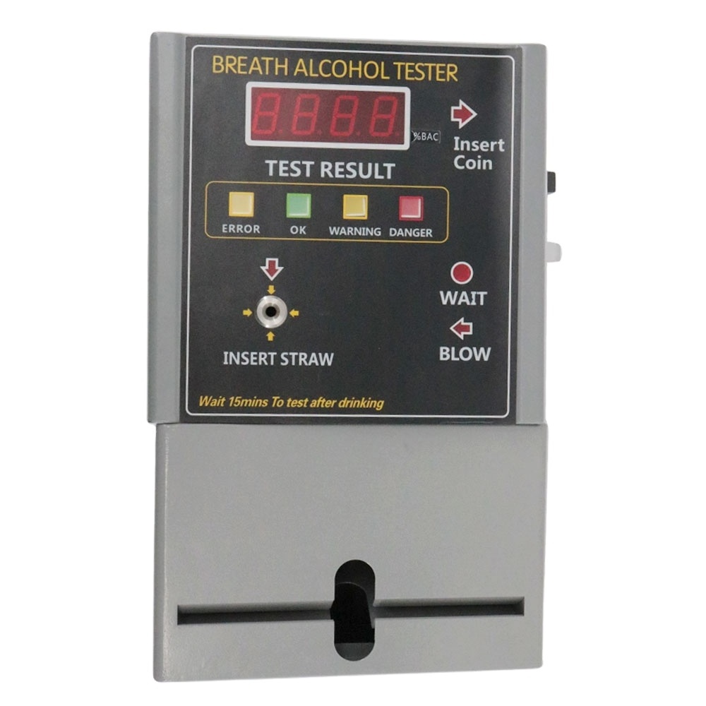 AT319 Wall-mounted Breathalyzer Vending Machine Coin Operated Breathalyzer Alcohol Tester Test Range: 0.000-2.000mg/l