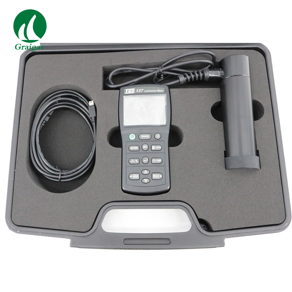 TES-137 Luminance Meter Screen Brightness Meter 0.01 to 1999k cd/m2 Lux Meter TES137