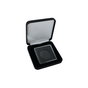 Black Velvet Quadrum Capsule Presentation Case Deluxe Souvenir Coin Collection Display Box