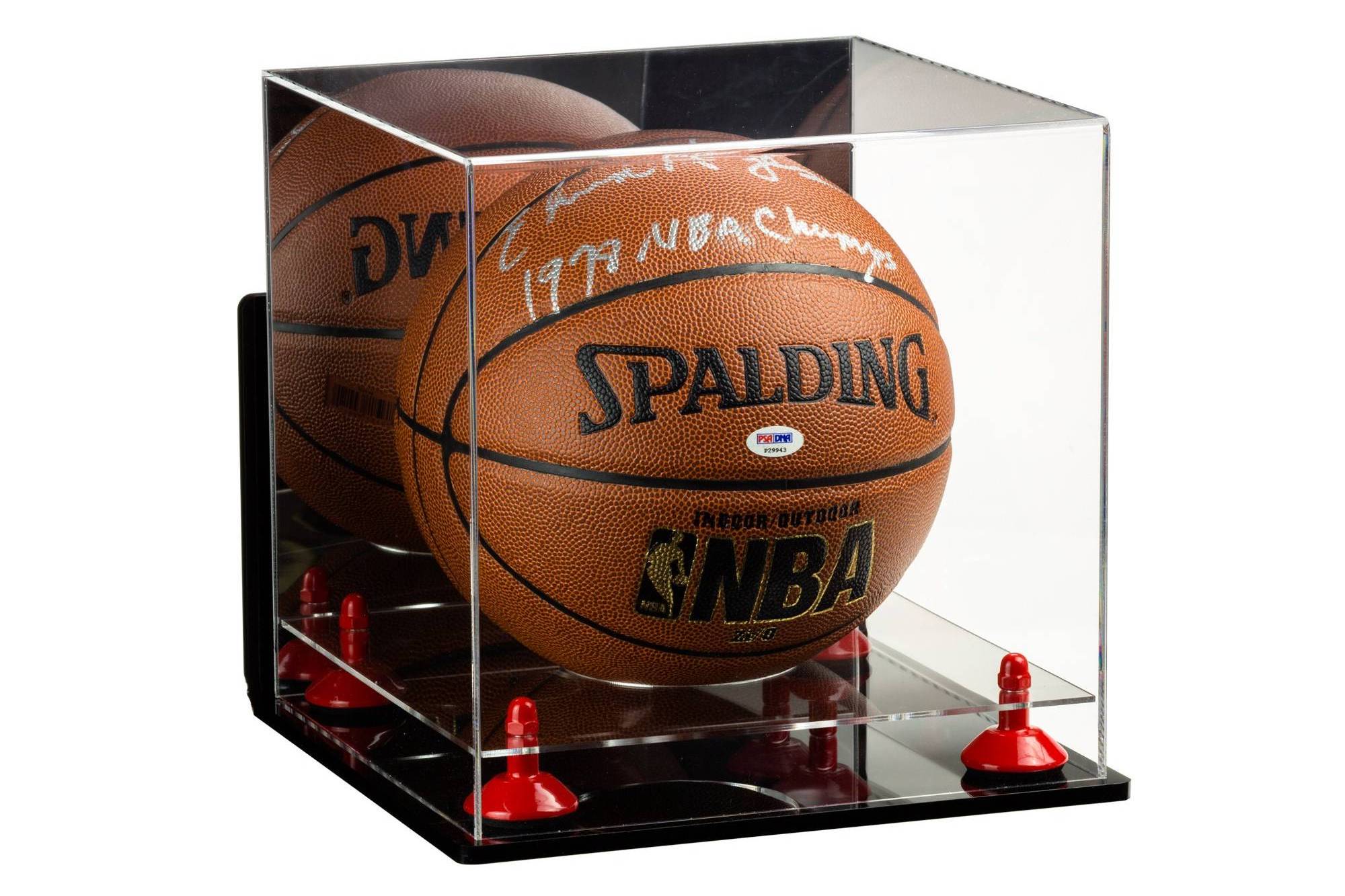 Wall Mount Acrylic Basketball Collectible Protective Case Mirrored Back Perspex Memorabilia Sport Display Box With Gold Riser