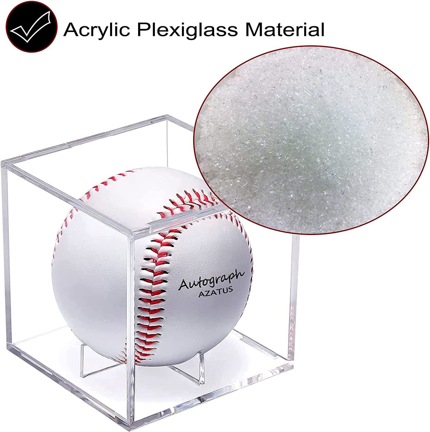 Stackable Acrylic Baseball Cube Display Box UV Protected Sports Official Tennis Or Softballs Case With Stand