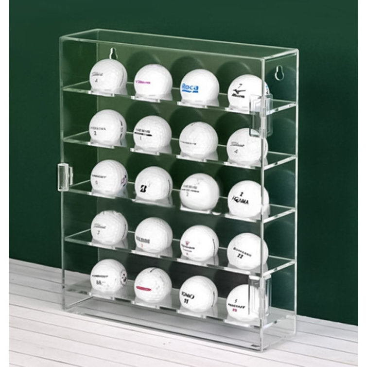 Mountable Acrylic Baseball Show Case 4-Tiers Tennis Ball Wall Rack Dustproof Lucite Memorabilia 12 Baseball Display Cabinet