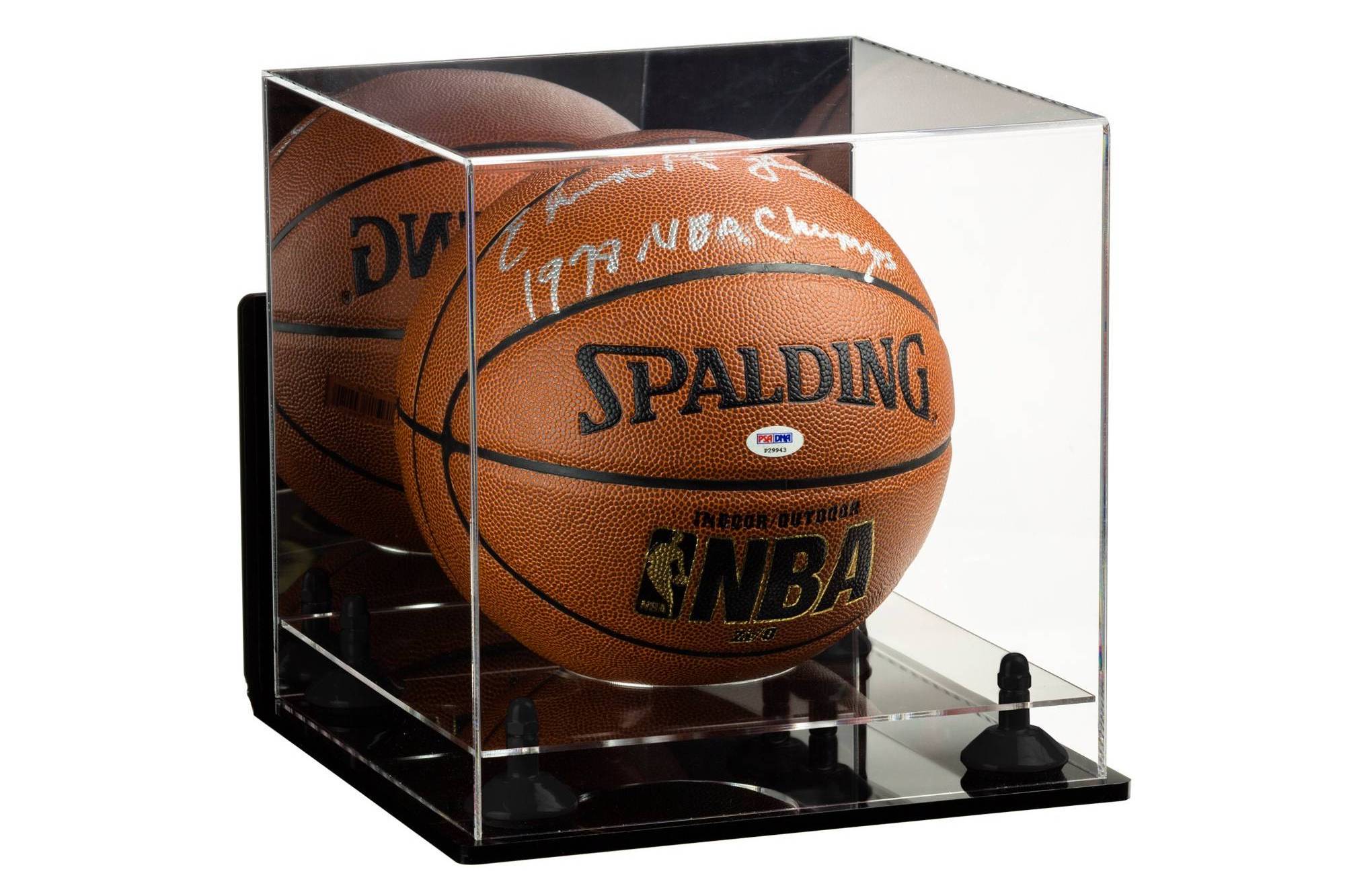 Wall Mount Acrylic Basketball Collectible Protective Case Mirrored Back Perspex Memorabilia Sport Display Box With Gold Riser