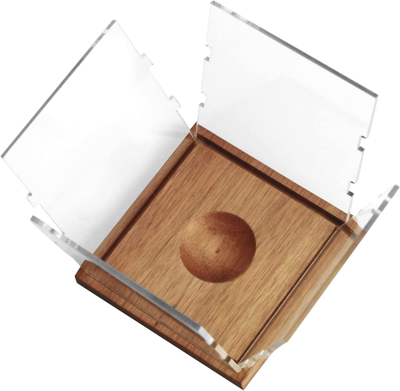 Wooden Base Official Size Baseball Holder Cube Transparent Lucite Memorabilia Display Case Baseball Storage Box