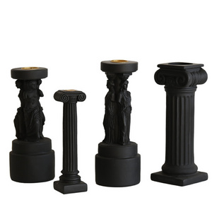 INS style Roman column mini resin statue photo prop decoration Renaissance home decoration gypsum sculpture candle holder