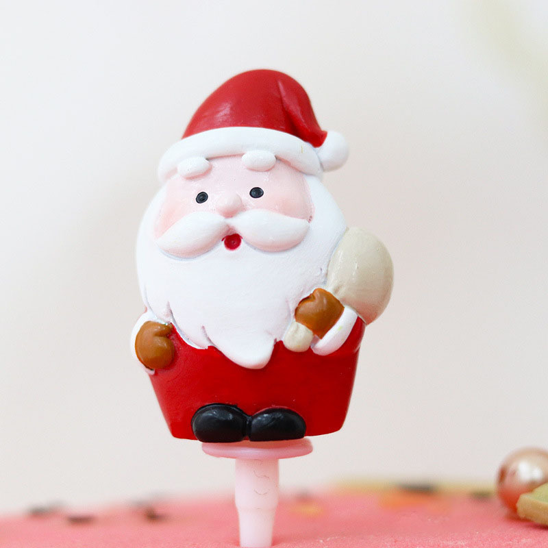 Wholesale Christmas cake decoration plugin insert Christmas tree Santa Claus snowman Christmas hat toy ornament resin products