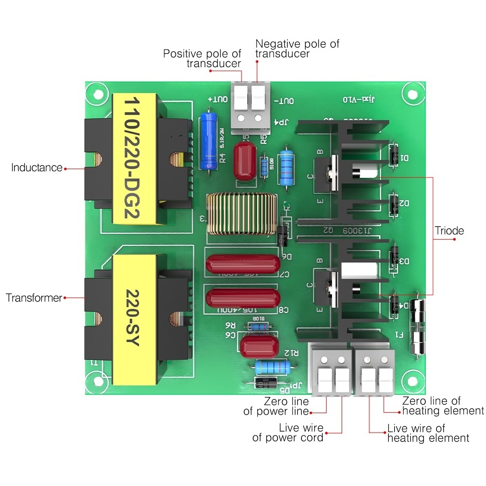 100W 2 Pieces Piezoelectric Transducer Ultrasonic Transducer Driver Circuit 40KHz 200V