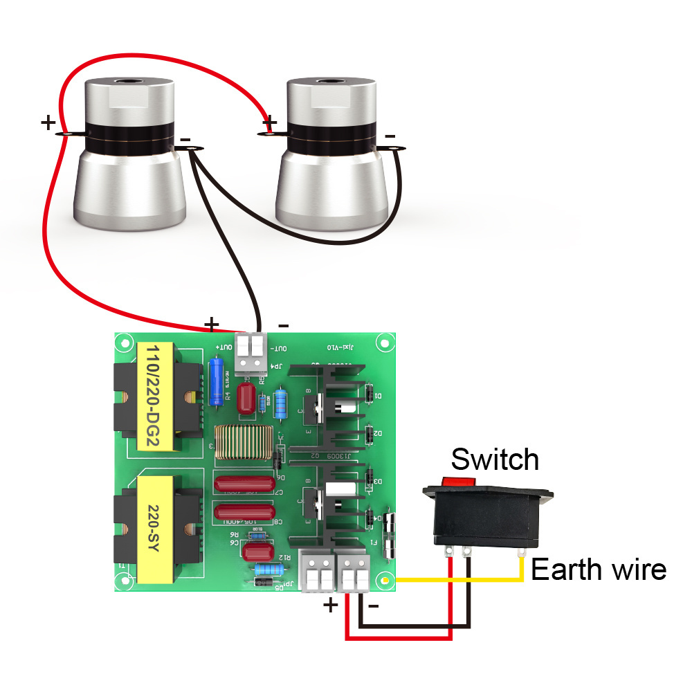 100W 2 Pieces Piezoelectric Transducer Ultrasonic Transducer Driver Circuit 40KHz 200V