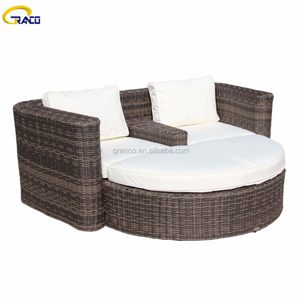 Outdoor Furniture wicker furniture pool side garden Sun Bed Patio Daybed Hotel Round sun lounger