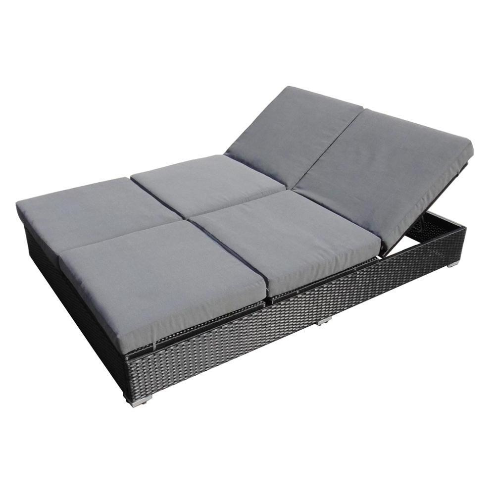 Hot sell KD swimming poolside waterproof poly rattan day bed