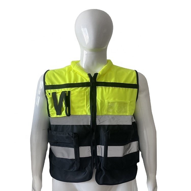 High Visibility Construction Security Uniform Chaleco de Seguridad Polyester Reflector Vest