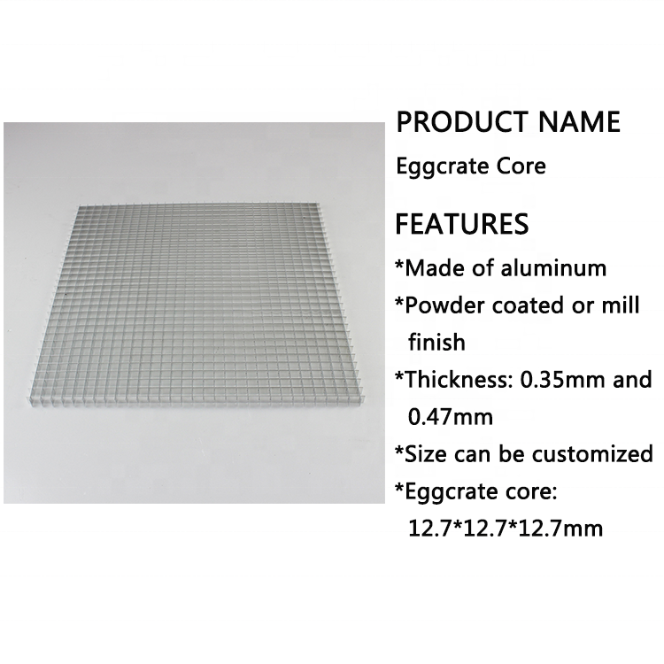 HVAC System Mill Finish Aluminum Egg Crate Core Ceiling Lighting EggCrate Panel Sheet for Air Conditioning