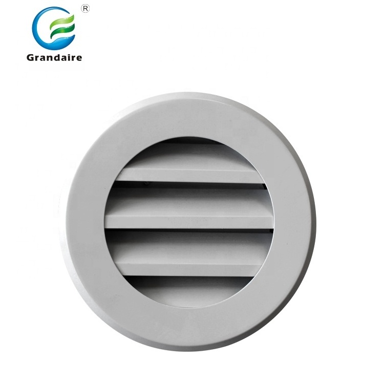 Air Conditioning Exhaust Air Round Vent louver Outside Circular Outdoor Weatherproof Louver with Bird Screen Mesh