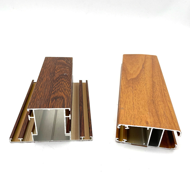 Powder coated aluminium wood grain aluminium window frame wooden aluminum