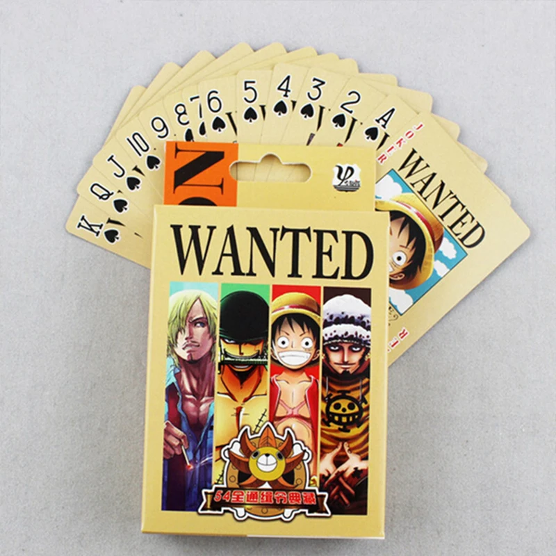 Poker Card One Pieced Luffy Jujutsu Ghoul Pokemoned Poker Table Game Deck Anime Collection Card Family Party Playing Toy Gifts