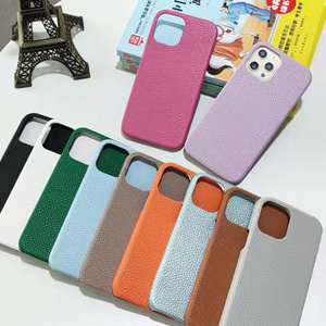 Hot protective phone case cover bulk sublimation blank pebble pu leather phone cases for iphone 14 15 pro max