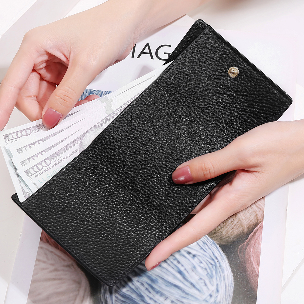 Custom print card holders genuine leather wallet men women western cash stuffing card holder wallet