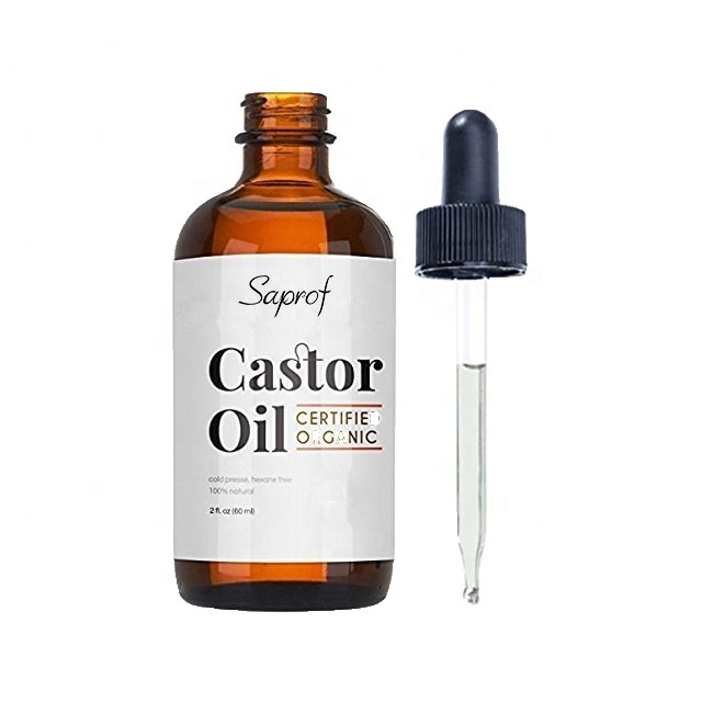 Private Label 100% Pure Organic Cold Pressed Castor Oil 4 oz For Hair Care and Face Skin and Eyelashes and Eyebrows and Nails