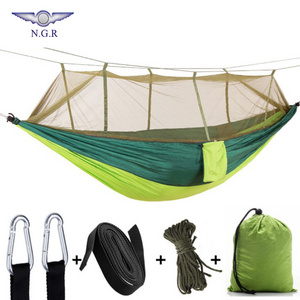 High Quality Outdoor Durable Parachute Camping hammock With Tree Straps and Mosquito net