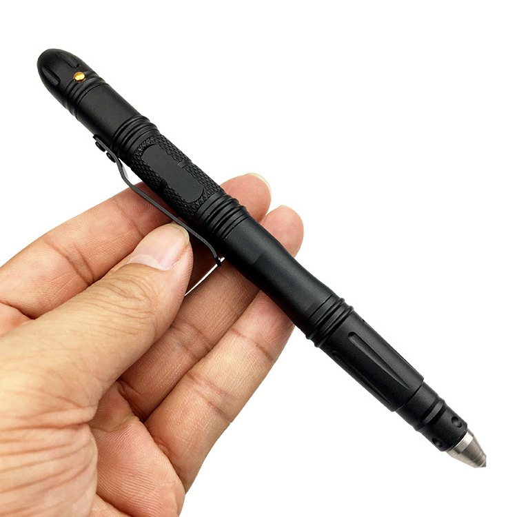 Factory new arrival multifunction LED flashlight tactical pen with glass broken tip whistle and fire starter