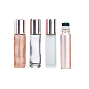 10ml Roll On Bottle Essential Oil Pink Glass Perfume RoseGolden Sprayer Bottles Glass Bottles