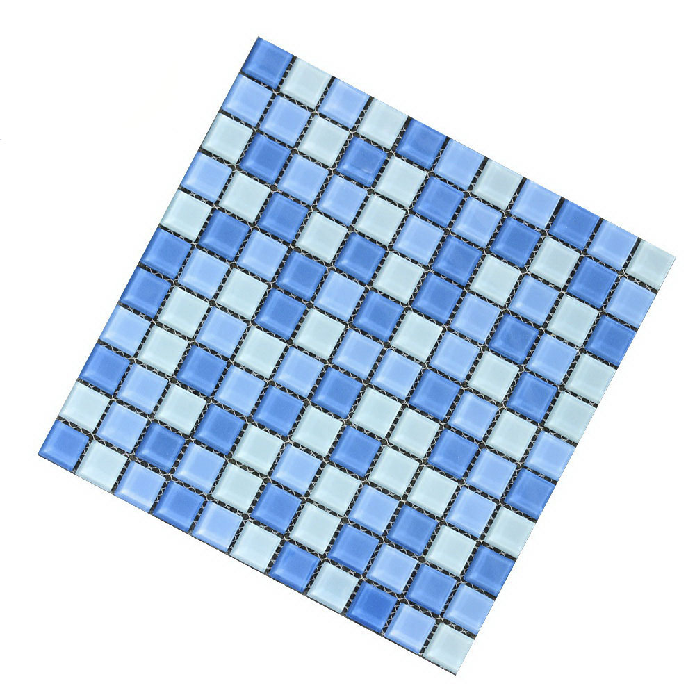 Wholesale 12x12 glass mosaic molds floor fish scale mosaic tile glazed ceramic for courtyard and hotel