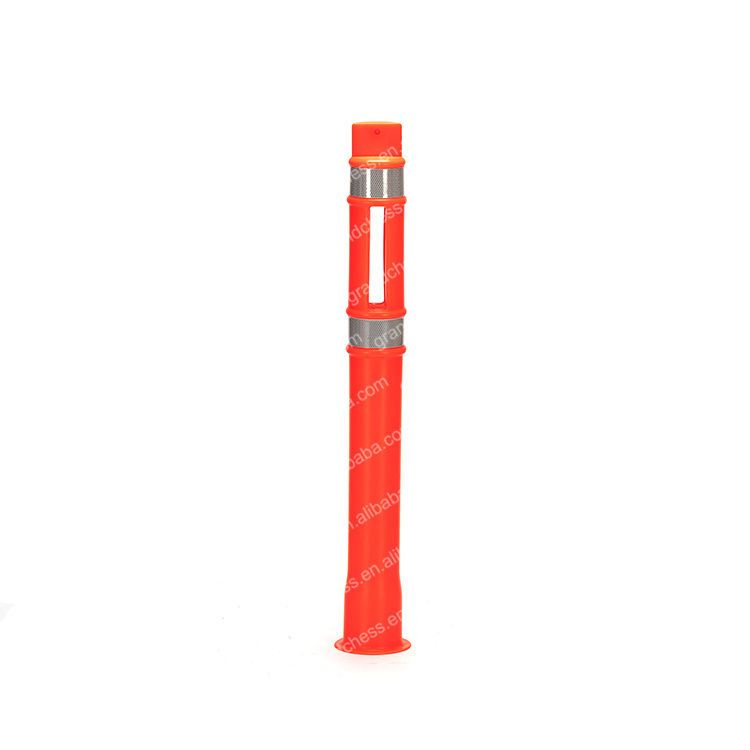 2021 Traffic Flexible Soft Highly Visible PE Plastic Warning Delineator Black Post With Base