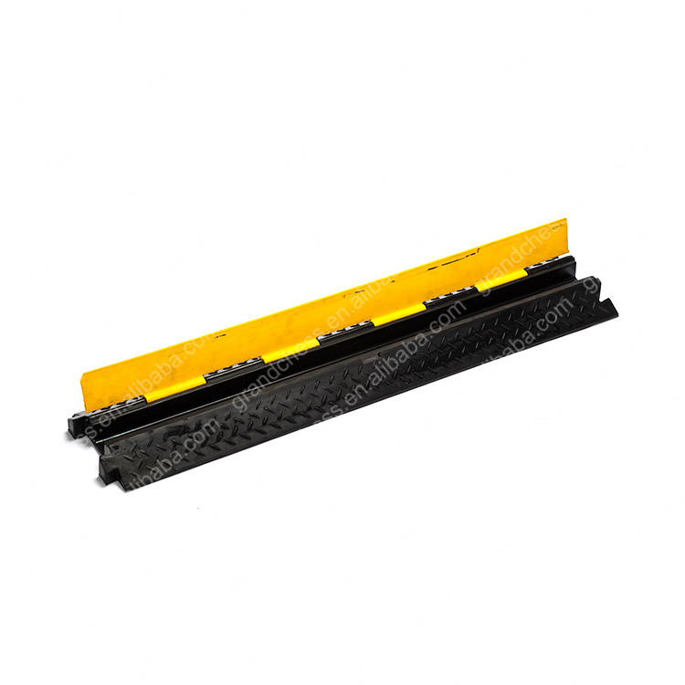 Yellow Jacket 1 Channel Electrical Wire Cable Protector/Rubber Kerb Ramps/Floor Cable Cover