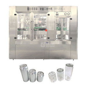 Fully automatic 2 in 1 aluminum tin can making machine 250 to 500ml can filling and sealing machine