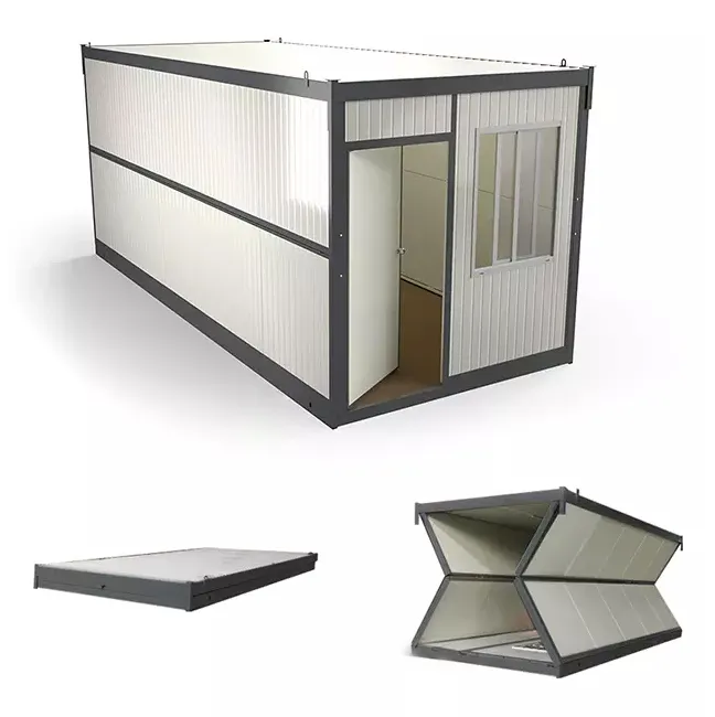 Fast Assemble Foldable Container House Portable Folding Container House For Living Office With Door Window Factory Provide