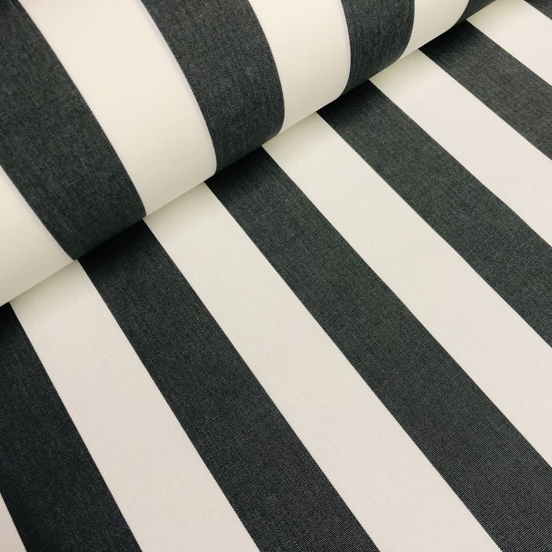 Black White Striped Outdoor Fabric Polyester Waterproof Upholstery Material For Cushion Gazebo Beach Tent Awnings Canopy