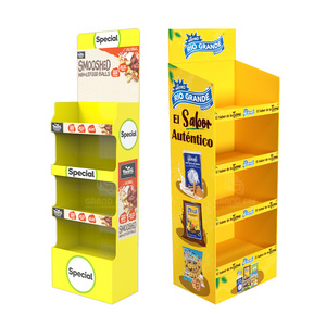 Custom 3 Tier Shape Pop Retail Corrugated Cadrboard Display Shelf Shipper Floor Displays Printed Pos Cadrboard Displays Stand