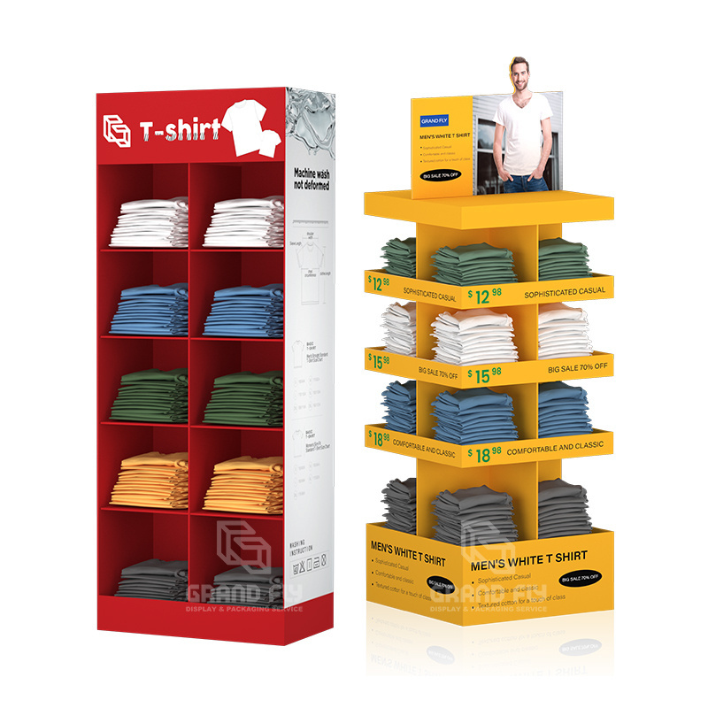 T-Shirt Clothing Cardboard Temporary Display Stand T-shirt Floor Cardboard Rack Display Stand Cardboard For Tshirts